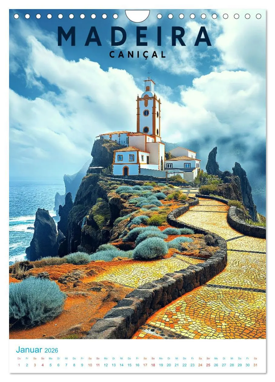 Bild: 9783516281705 | Madeira - Old School Poster Style (Wandkalender 2026 DIN A4 hoch),...