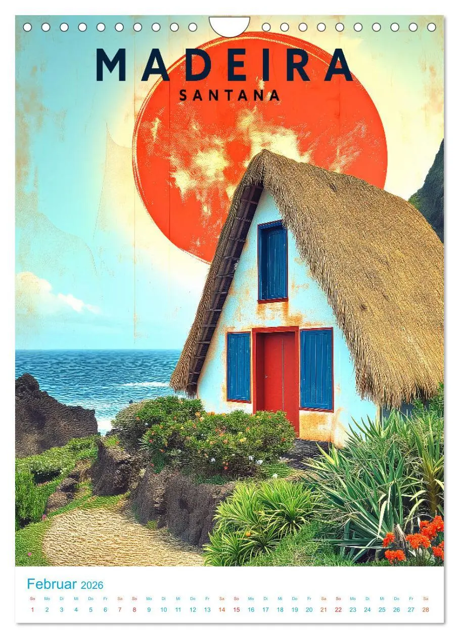 Bild: 9783516281705 | Madeira - Old School Poster Style (Wandkalender 2026 DIN A4 hoch),...