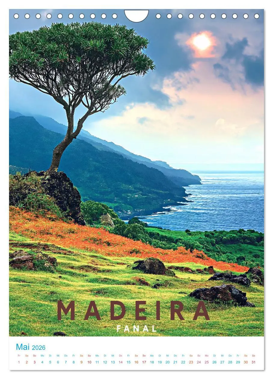 Bild: 9783516281705 | Madeira - Old School Poster Style (Wandkalender 2026 DIN A4 hoch),...