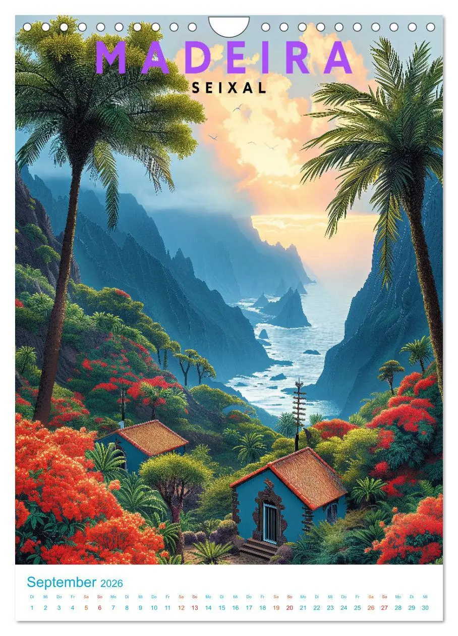 Bild: 9783516281705 | Madeira - Old School Poster Style (Wandkalender 2026 DIN A4 hoch),...