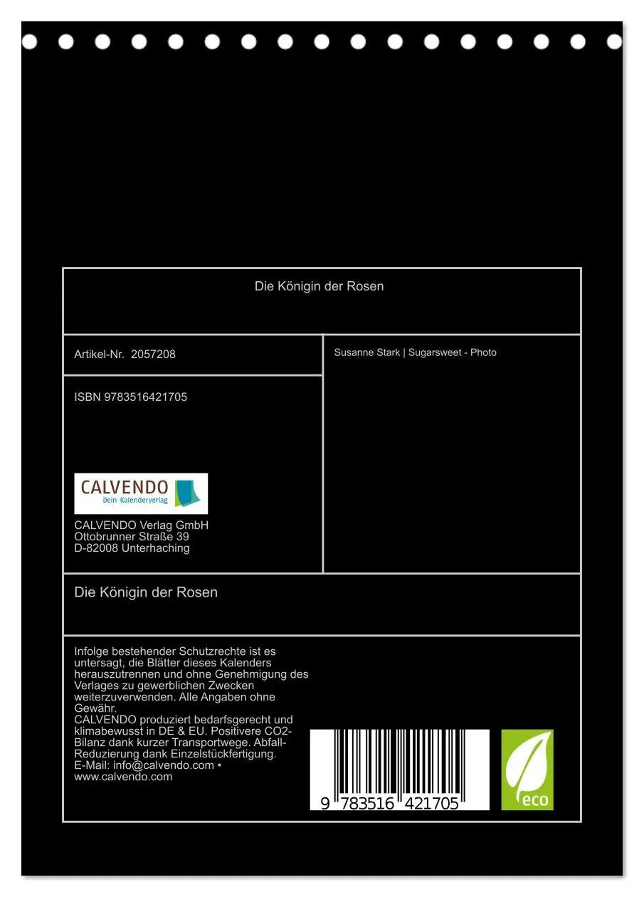 Bild: 9783516421705 | Die Königin der Rosen (Tischkalender 2026 DIN A5 hoch), CALVENDO...