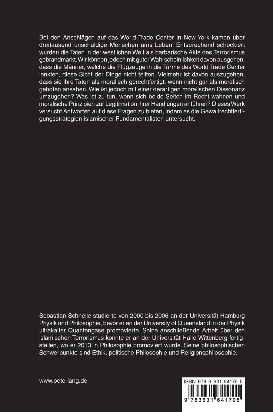 Rückseite: 9783631641705 | Im Namen Allahs? | Sebastian Schnelle | Buch | Treffpunkt Philosophie