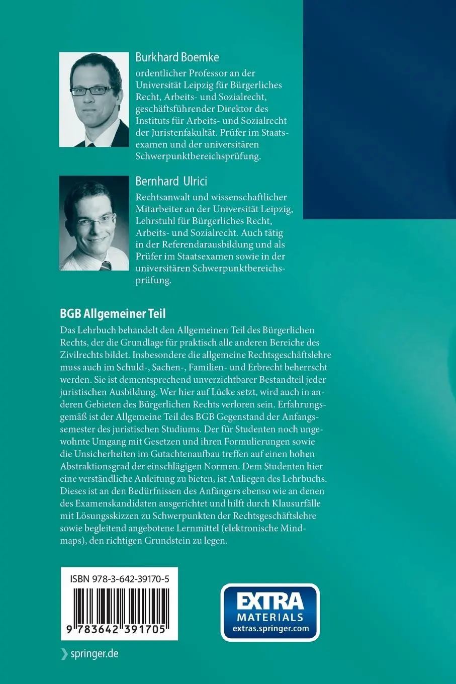 Rückseite: 9783642391705 | BGB Allgemeiner Teil | Bernhard Ulrici (u. a.) | Taschenbuch | xxxii