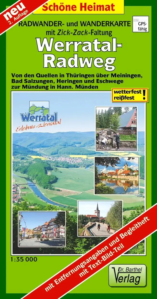 Cover: 9783895911705 | Werratal-Radweg 1:35 000 Radwanderkarte mit Zick-Zack-Faltung | 2 S.