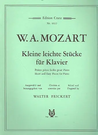 Cover: 9790204001705 | Kleine leichte Stücke für Klavier | Wolfgang Amadeus Mozart | Buch