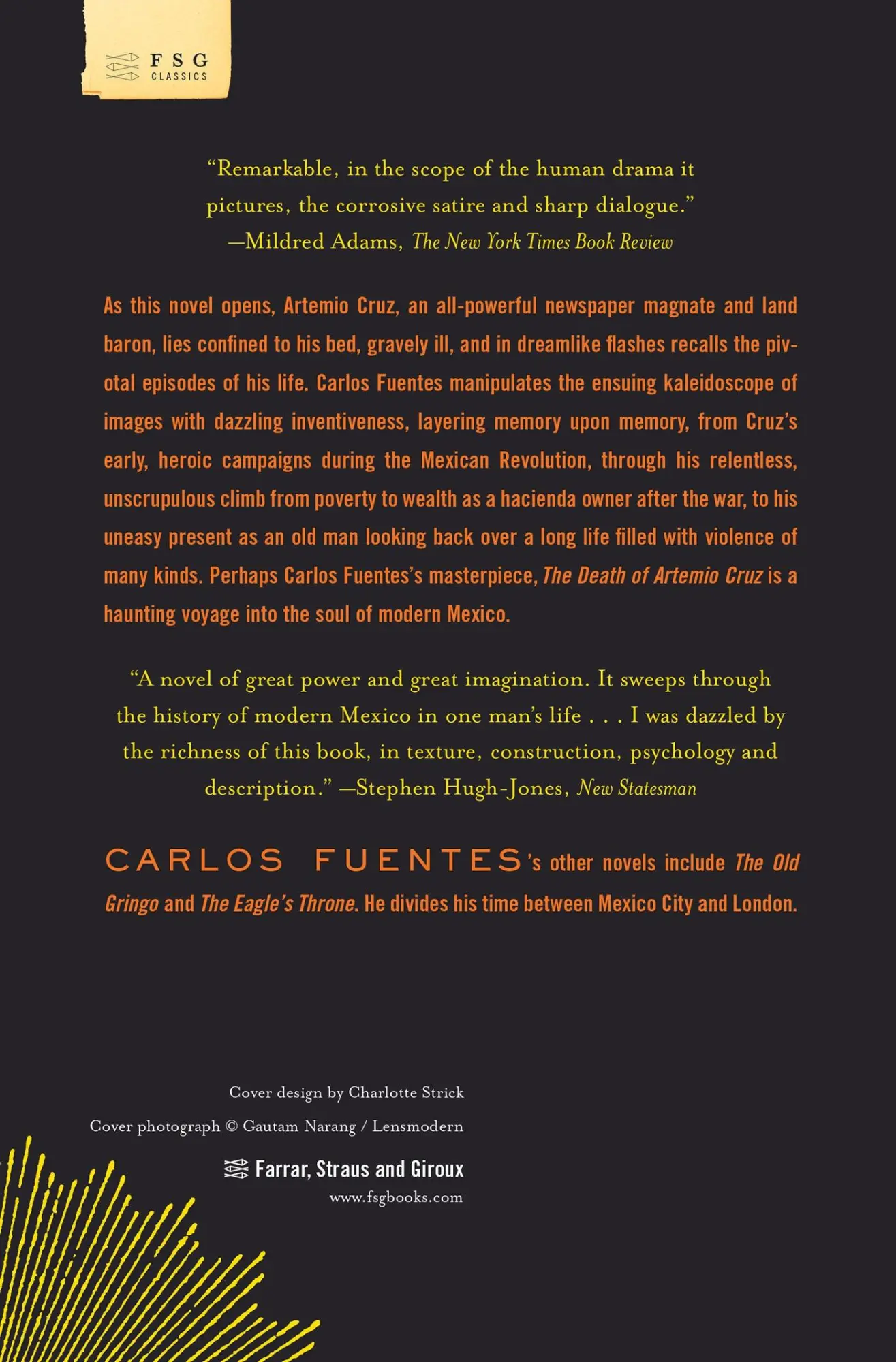 Rückseite: 9780374531805 | The Death of Artemio Cruz | Carlos Fuentes | Taschenbuch | Englisch