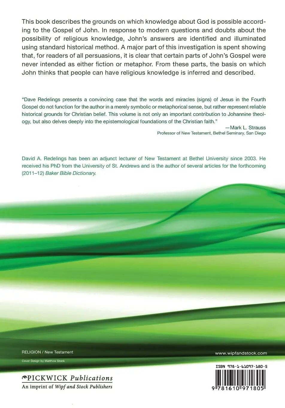 Rückseite: 9781610971805 | The Epistemological Basis for Belief according to John's Gospel | Buch