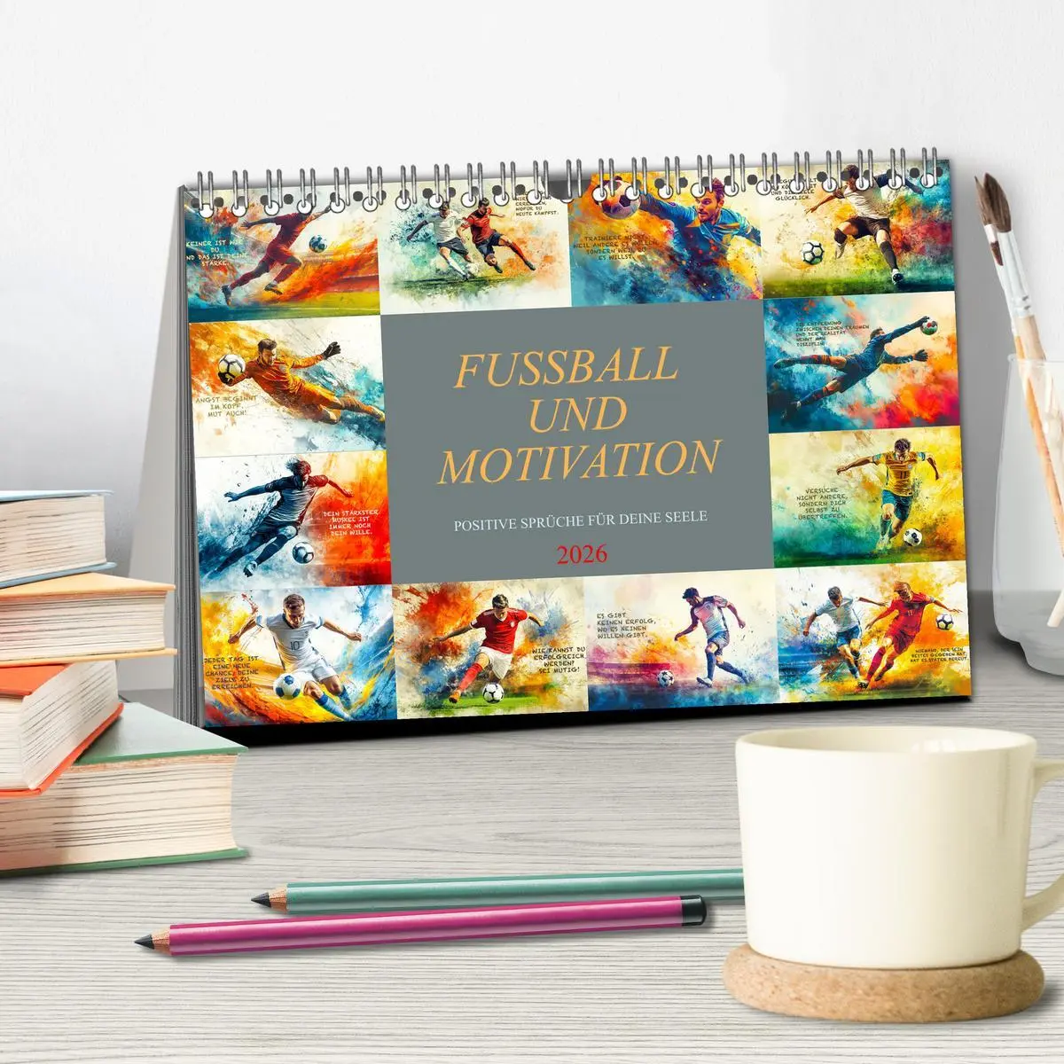 Bild: 9783457251805 | Fußball und Motivation (Tischkalender 2026 DIN A5 quer), CALVENDO...