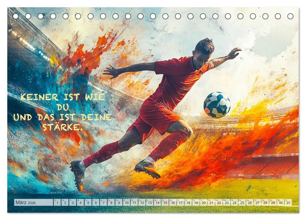 Bild: 9783457251805 | Fußball und Motivation (Tischkalender 2026 DIN A5 quer), CALVENDO...