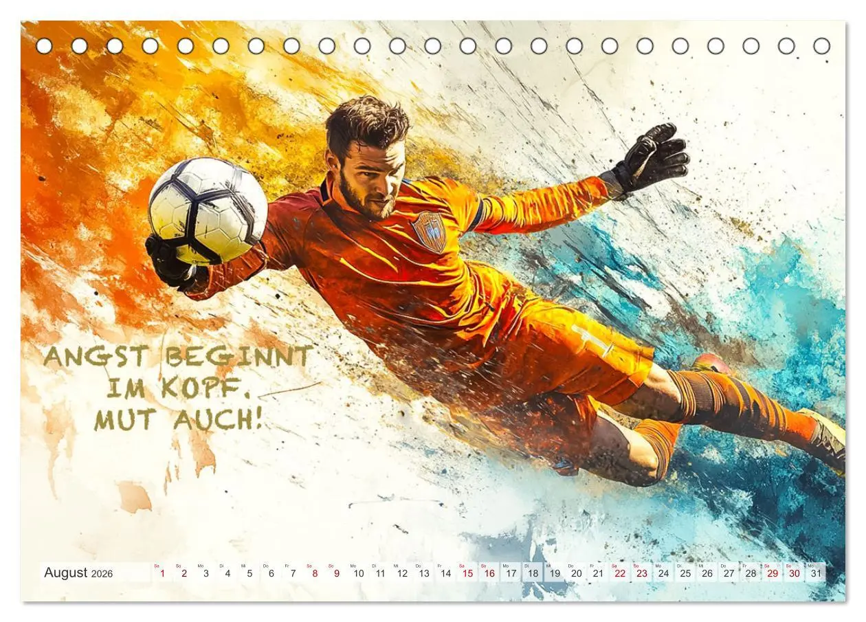 Bild: 9783457251805 | Fußball und Motivation (Tischkalender 2026 DIN A5 quer), CALVENDO...
