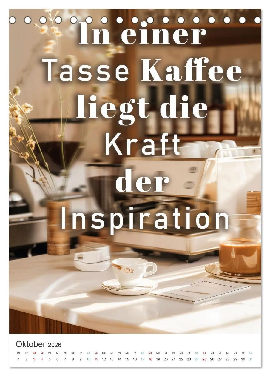 Bild: 9783516271805 | Kaffeegenuss für die Seele (Tischkalender 2026 DIN A5 hoch),...