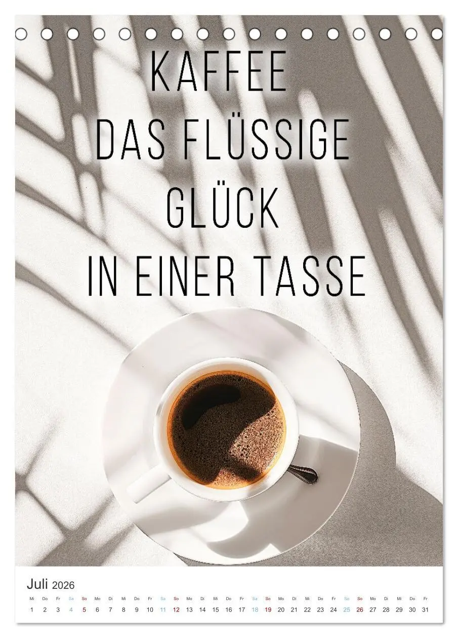Bild: 9783516271805 | Kaffeegenuss für die Seele (Tischkalender 2026 DIN A5 hoch),...