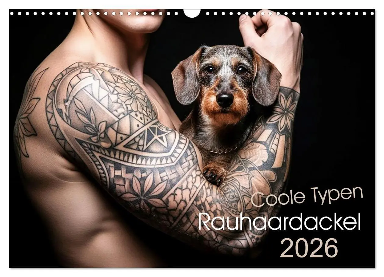 Cover: 9783516721805 | Coole Typen - Rauhaardackel (Wandkalender 2026 DIN A3 quer),...