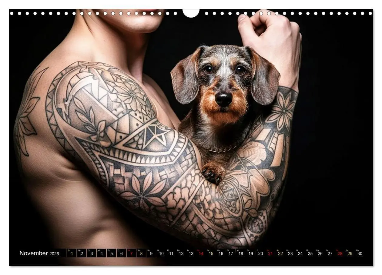 Bild: 9783516721805 | Coole Typen - Rauhaardackel (Wandkalender 2026 DIN A3 quer),...
