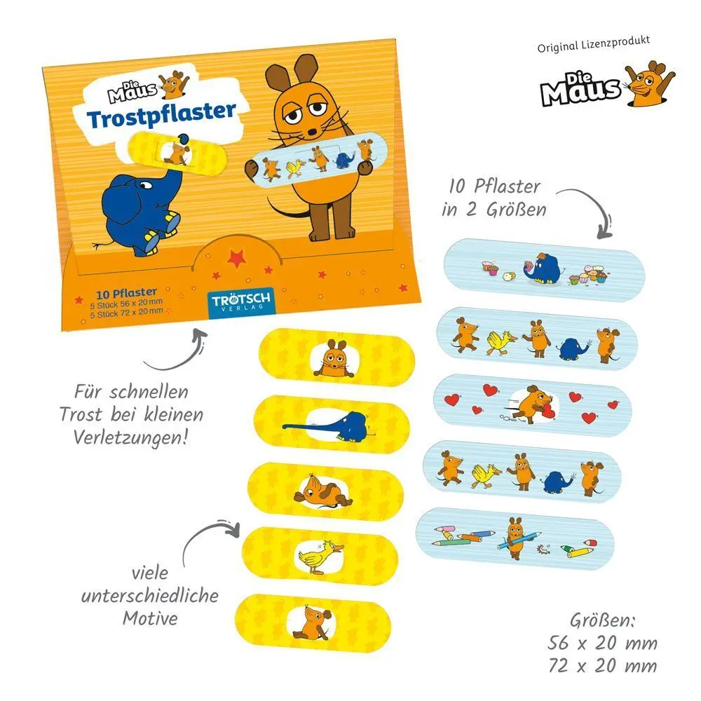 Bild: 4251901501905 | Trötsch Die Maus Pflasterset Trostpflaster | Trötsch Verlag | Deutsch