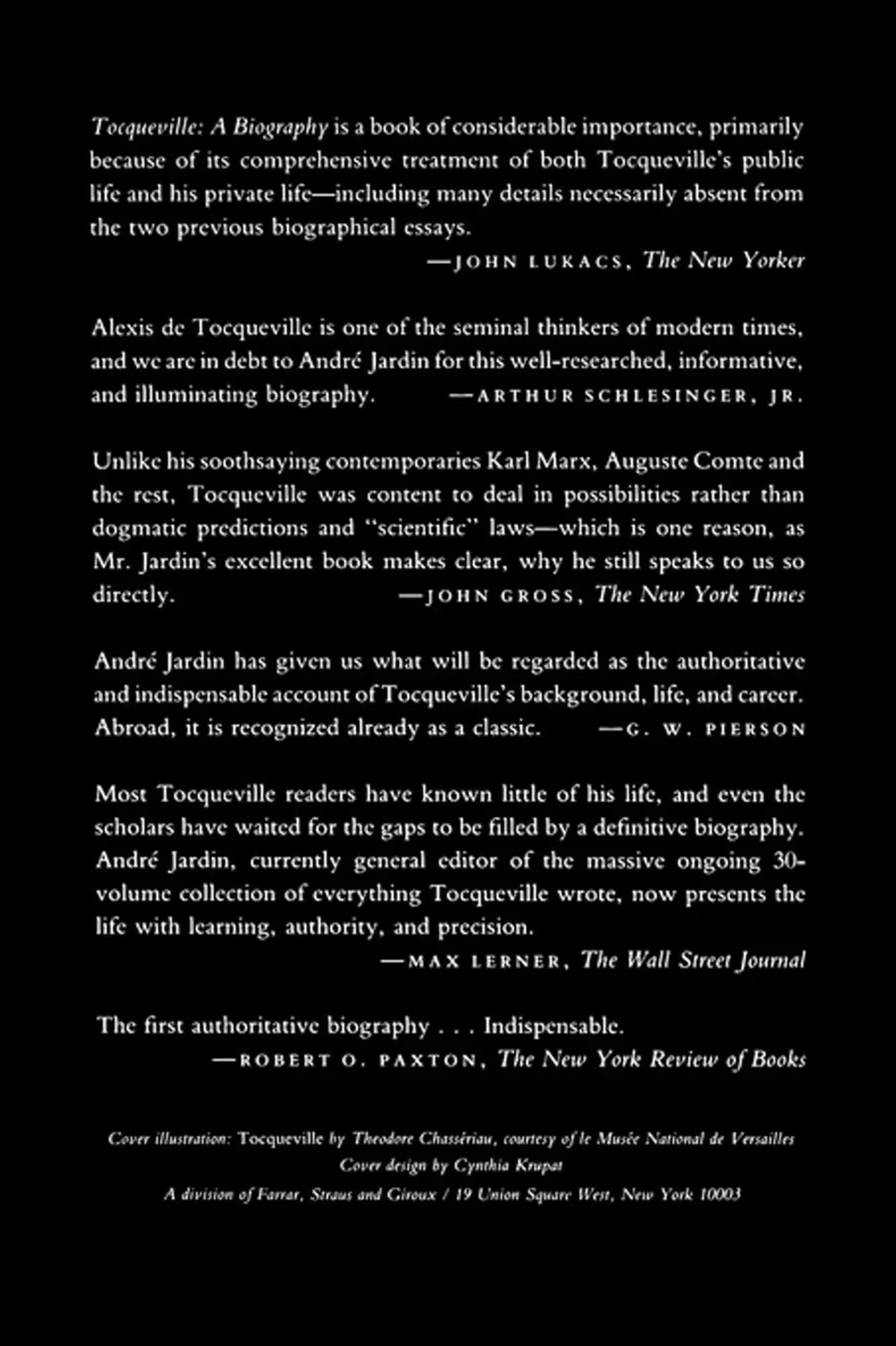 Rückseite: 9780374521905 | Tocqueville | Andre Jardin | Taschenbuch | Kartoniert / Broschiert