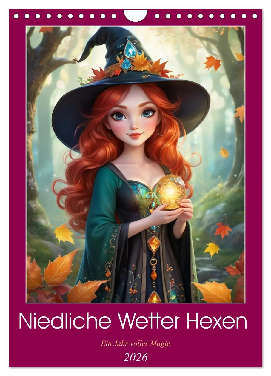 Cover: 9783516261905 | Niedliche Wetter Hexen (Wandkalender 2026 DIN A4 hoch), CALVENDO...