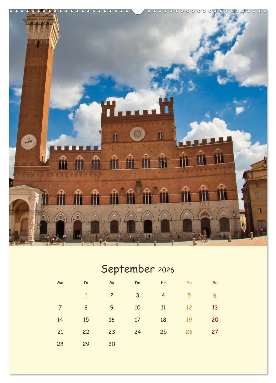 Bild: 9783516331905 | Siena - Impressionen (Wandkalender 2026 DIN A2 hoch), CALVENDO...