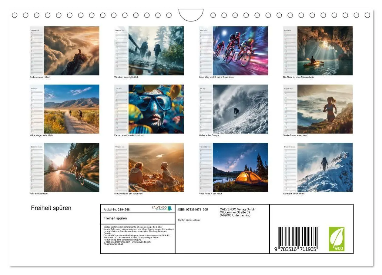 Bild: 9783516711905 | Freiheit spüren (Wandkalender 2026 DIN A4 quer), CALVENDO...