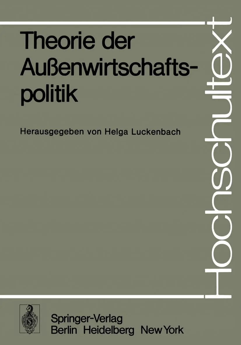 Cover: 9783540091905 | Theorie der Außenwirtschaftspolitik | Helga Luckenbach | Taschenbuch