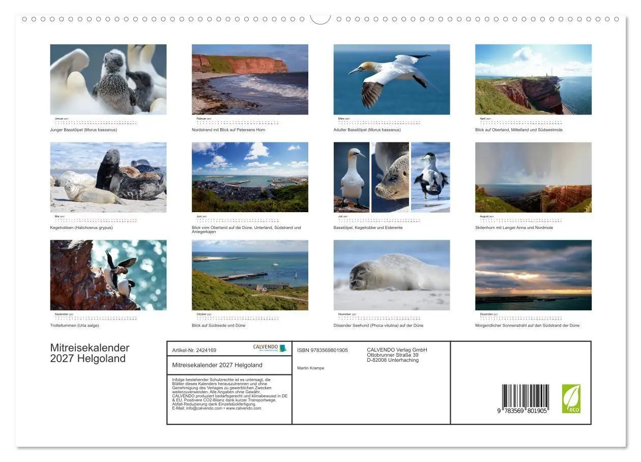 Bild: 9783569801905 | Mitreisekalender 2027 Helgoland (hochwertiger Premium Wandkalender...