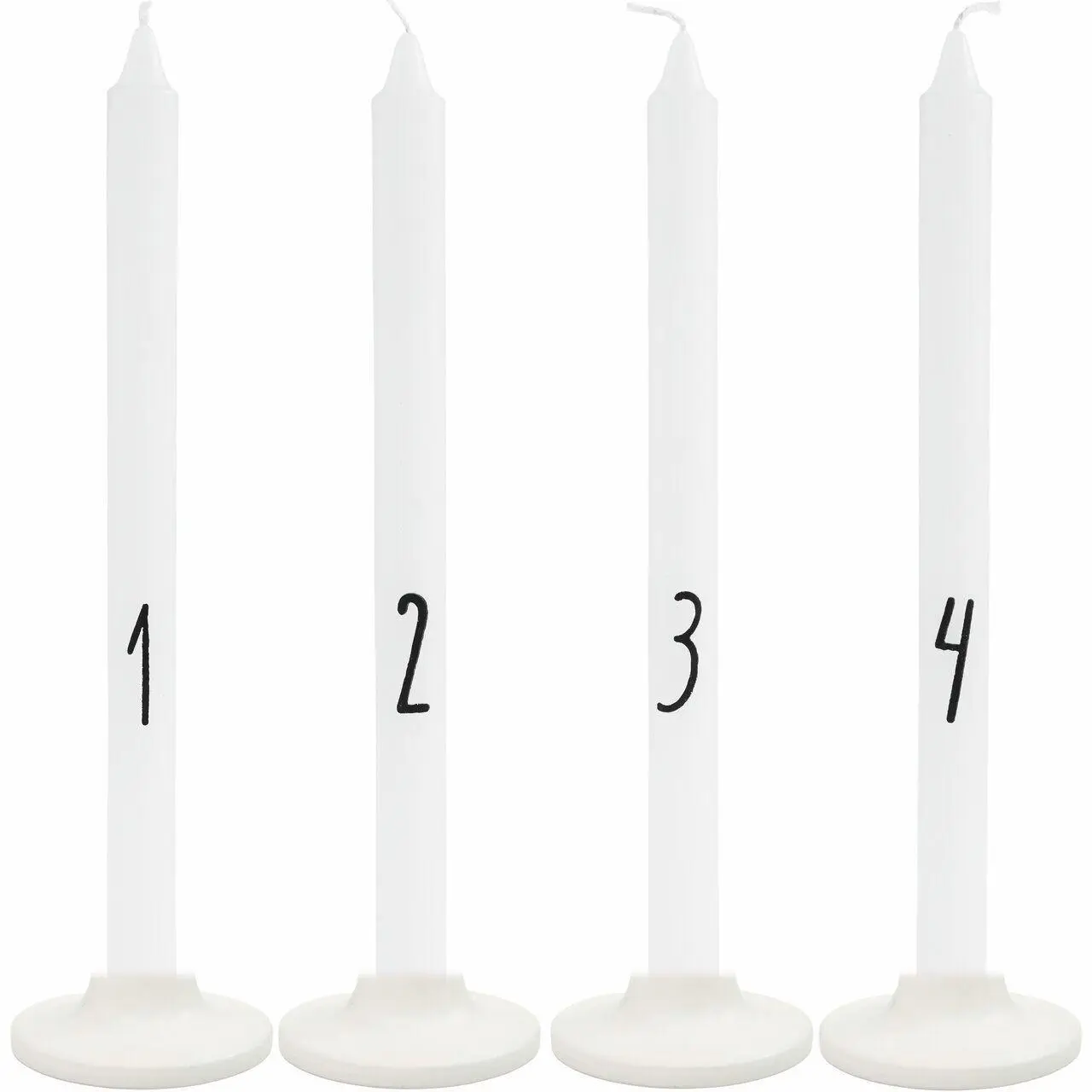 Adventskerzenset 1-4, Weiß