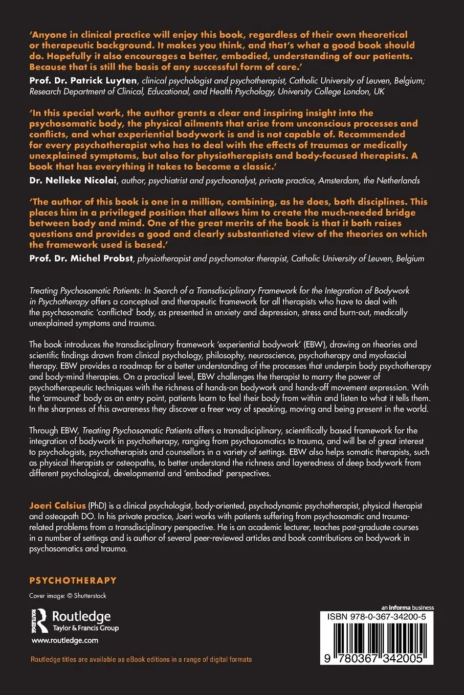 Rückseite: 9780367342005 | Treating Psychosomatic Patients | Joeri Calsius | Taschenbuch | 2020