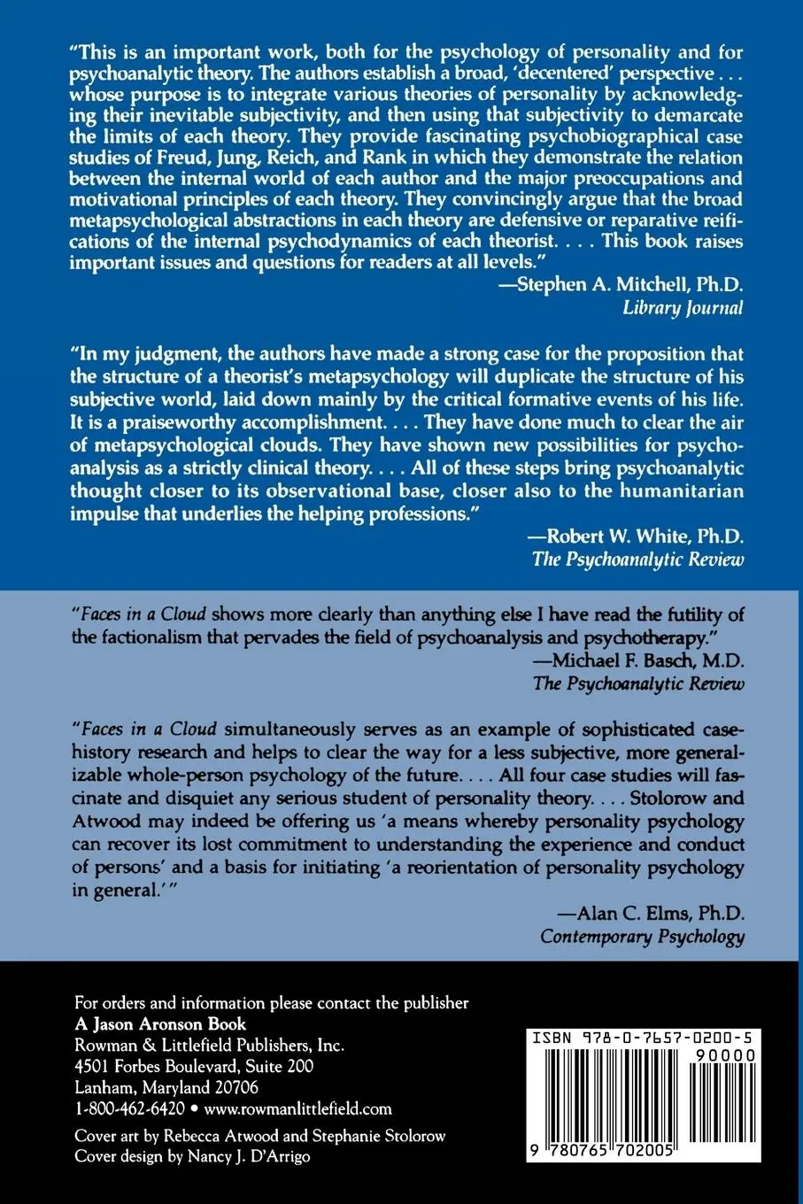 Rückseite: 9780765702005 | Faces in a Cloud | Intersubjectivity in Personality Theory | Buch