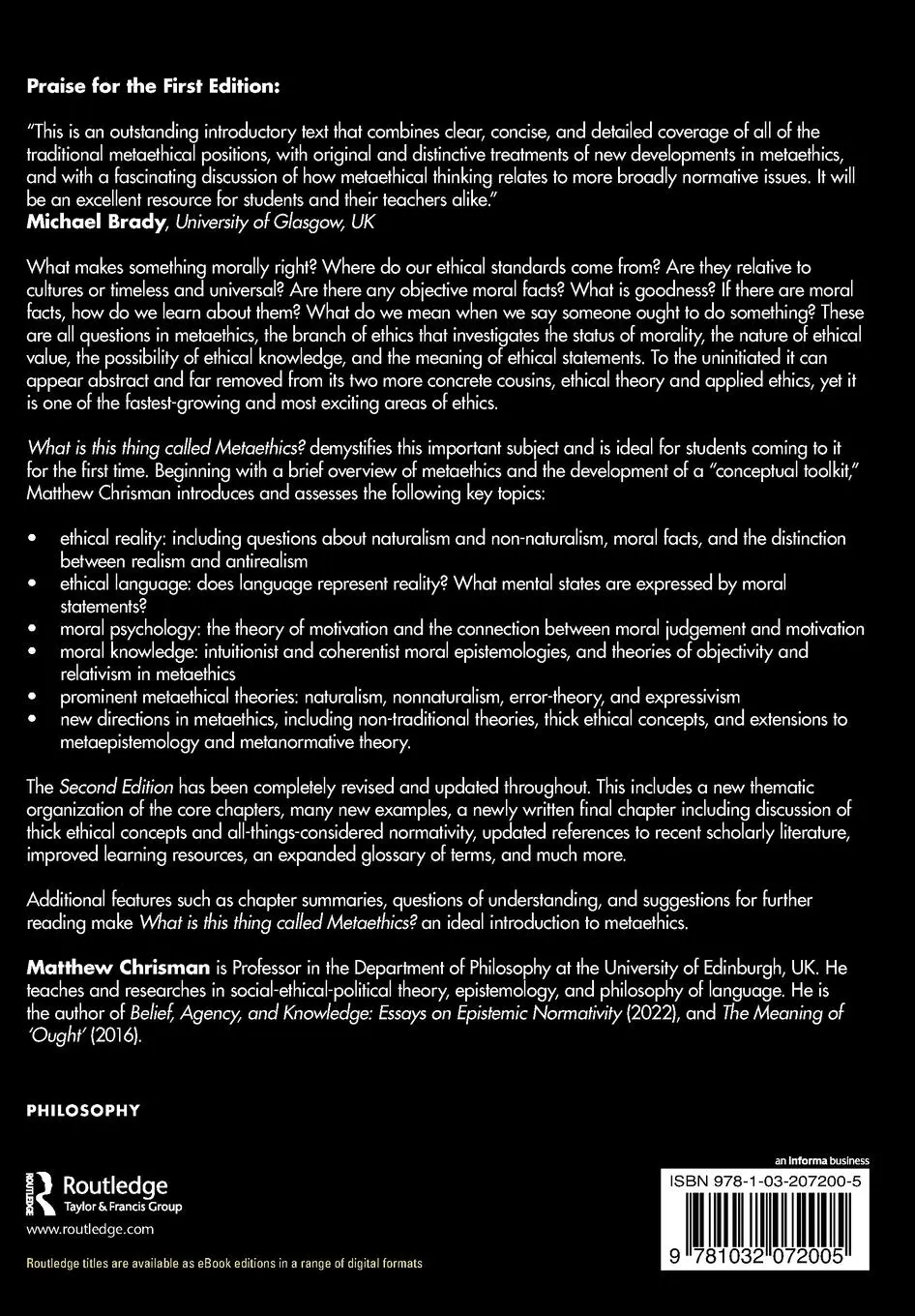 Rückseite: 9781032072005 | What is this thing called Metaethics? | Matthew Chrisman | Taschenbuch