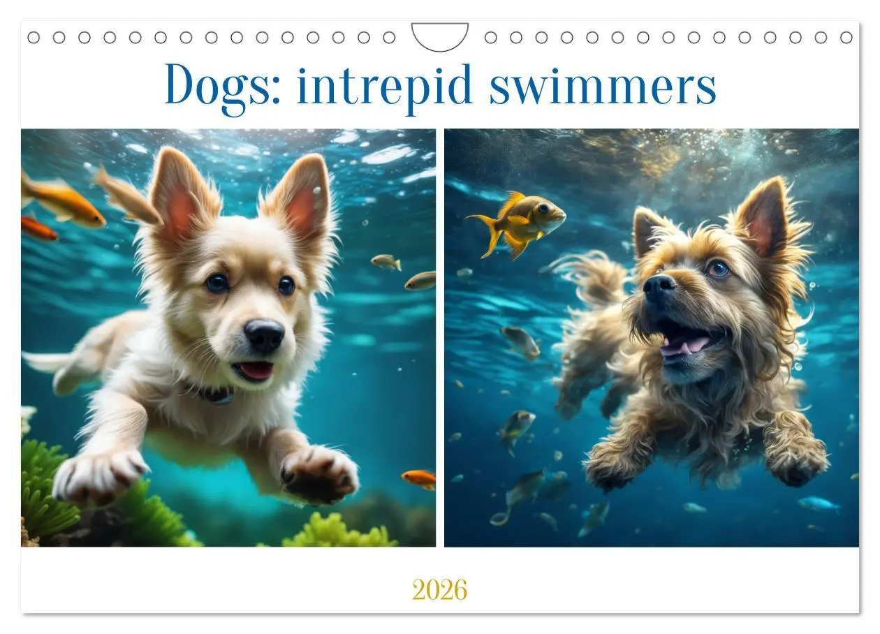 Cover: 9783516532005 | Dogs: intrepid swimmers (Wall Calendar 2026 DIN A4 landscape),...