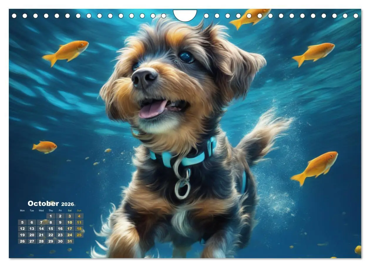 Bild: 9783516532005 | Dogs: intrepid swimmers (Wall Calendar 2026 DIN A4 landscape),...