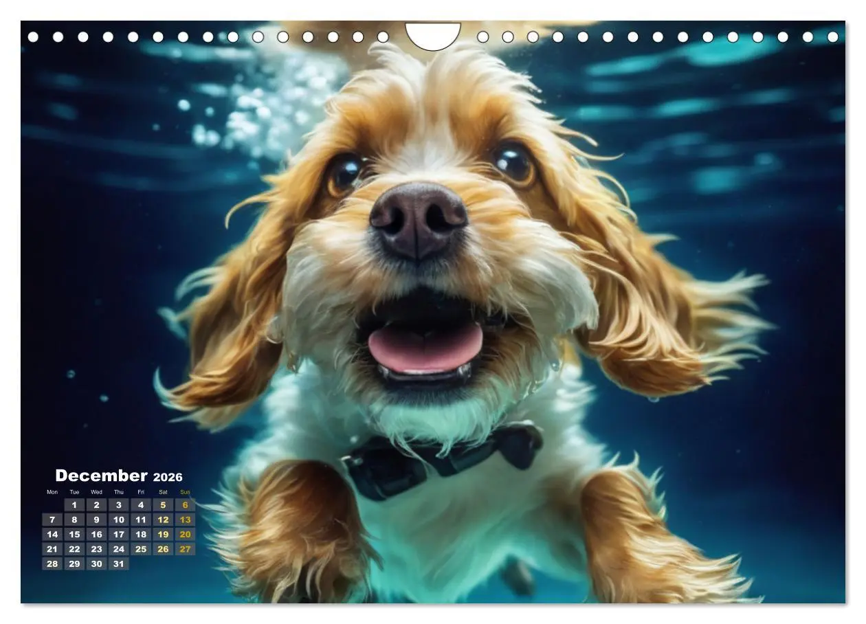 Bild: 9783516532005 | Dogs: intrepid swimmers (Wall Calendar 2026 DIN A4 landscape),...