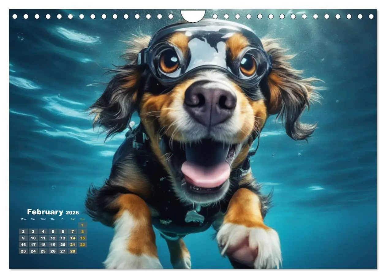 Bild: 9783516532005 | Dogs: intrepid swimmers (Wall Calendar 2026 DIN A4 landscape),...