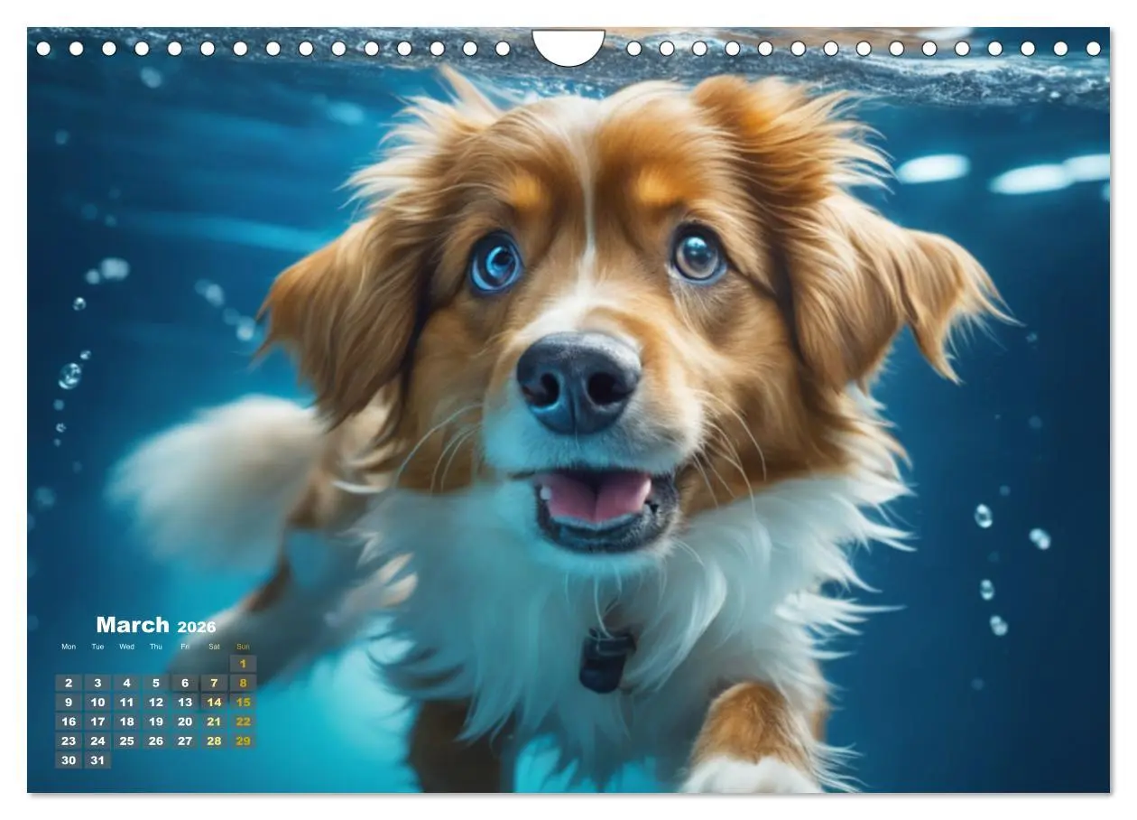 Bild: 9783516532005 | Dogs: intrepid swimmers (Wall Calendar 2026 DIN A4 landscape),...