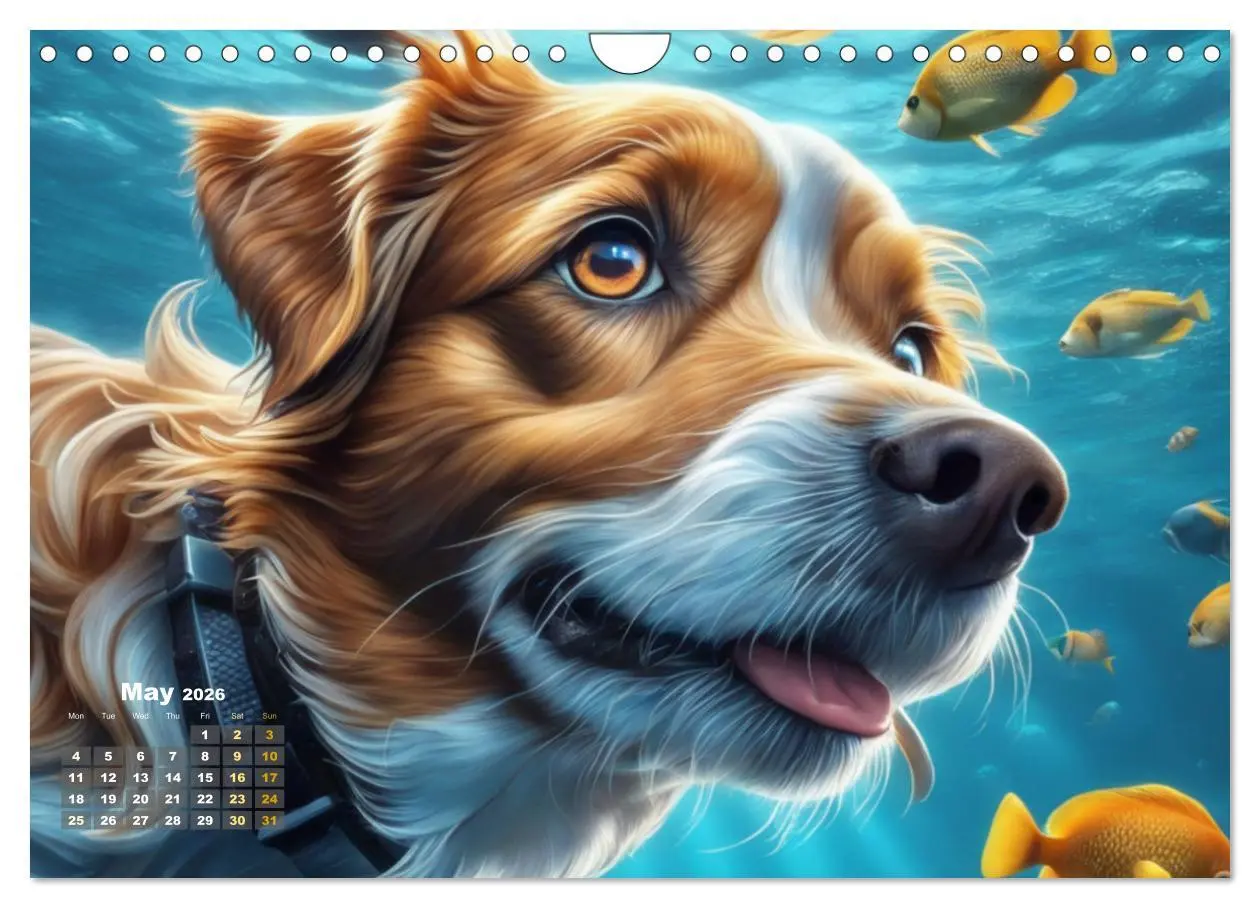 Bild: 9783516532005 | Dogs: intrepid swimmers (Wall Calendar 2026 DIN A4 landscape),...