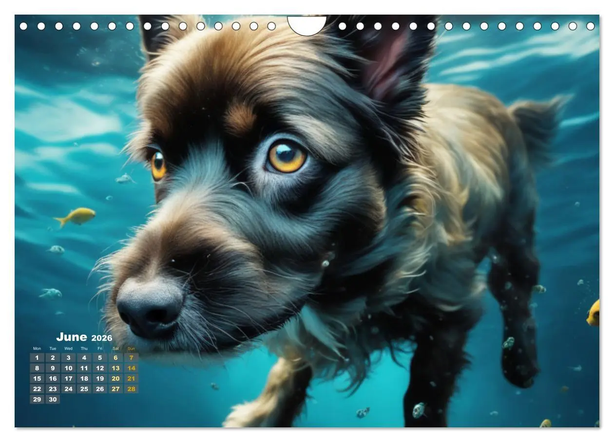 Bild: 9783516532005 | Dogs: intrepid swimmers (Wall Calendar 2026 DIN A4 landscape),...