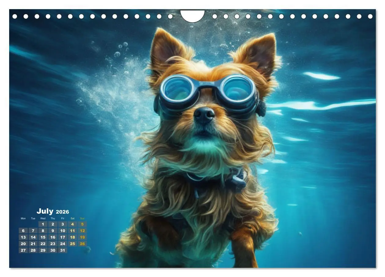 Bild: 9783516532005 | Dogs: intrepid swimmers (Wall Calendar 2026 DIN A4 landscape),...