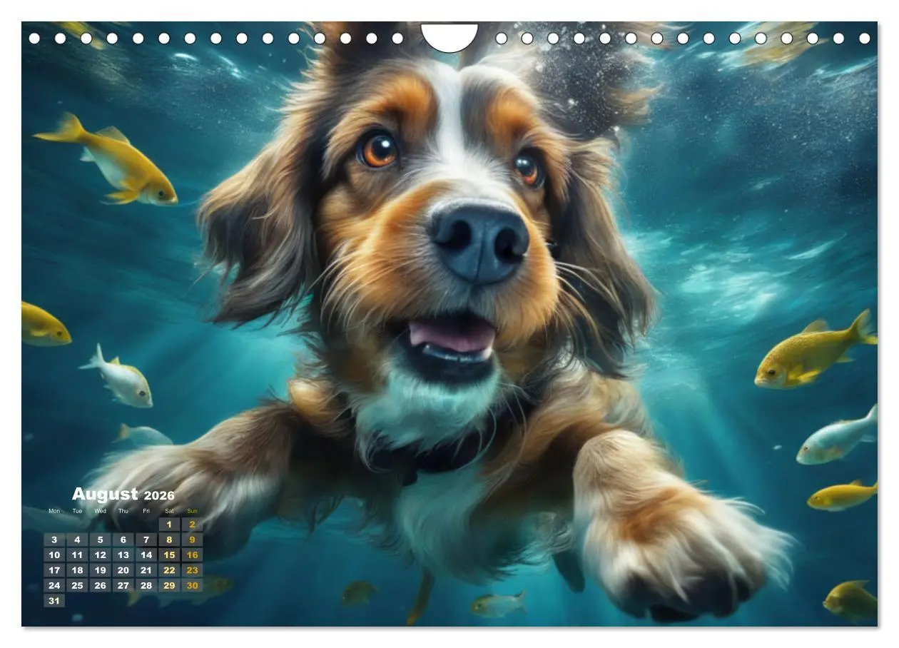 Bild: 9783516532005 | Dogs: intrepid swimmers (Wall Calendar 2026 DIN A4 landscape),...