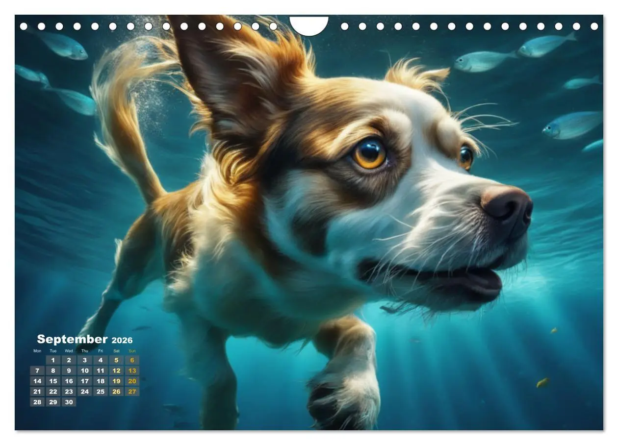 Bild: 9783516532005 | Dogs: intrepid swimmers (Wall Calendar 2026 DIN A4 landscape),...
