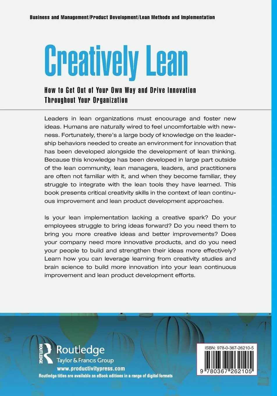 Rückseite: 9780367262105 | Creatively Lean | Bella Englebach | Taschenbuch | Englisch | 2019