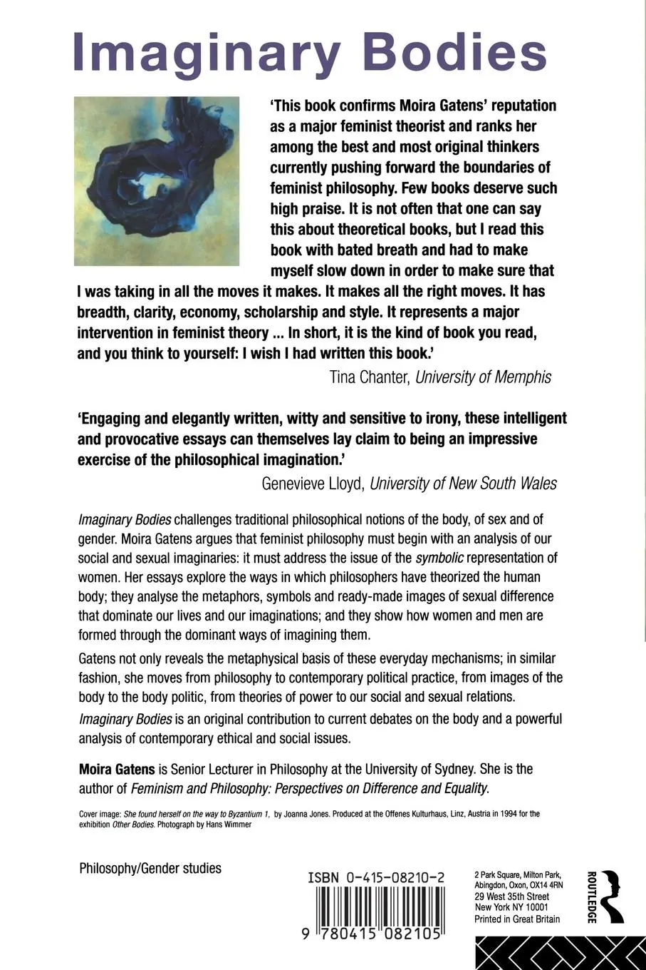 Rückseite: 9780415082105 | Imaginary Bodies | Ethics, Power and Corporeality | Moira Gatens