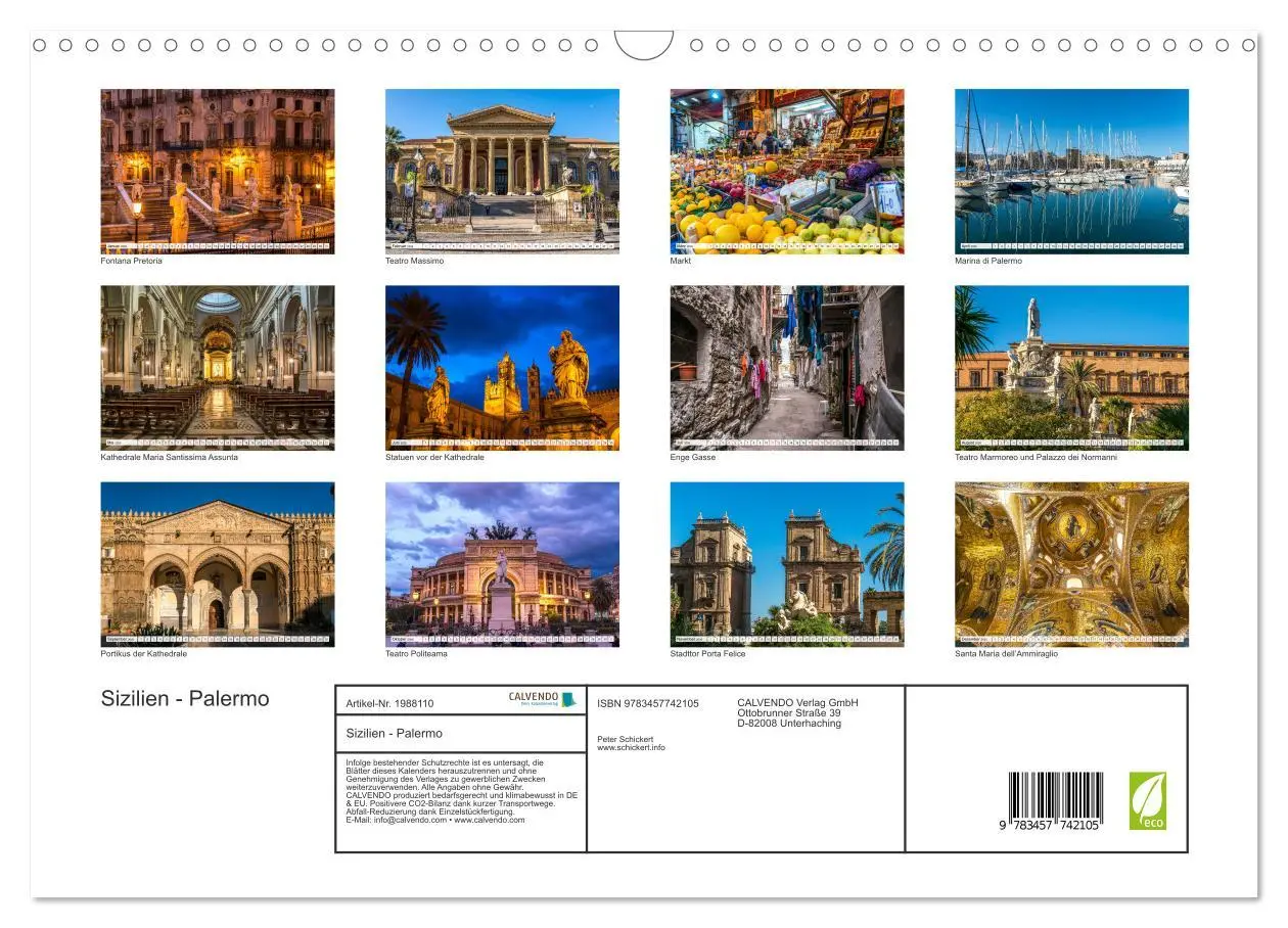 Bild: 9783457742105 | Sizilien - Palermo (Wandkalender 2026 DIN A3 quer), CALVENDO...