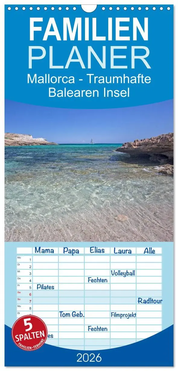 Cover: 9783516522105 | Familienplaner 2026 - Mallorca - Traumhafte Balearen Insel mit 5...