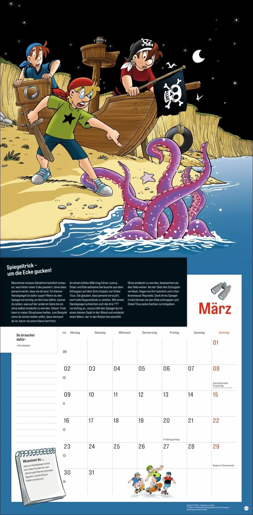 Bild: 9783756412105 | Die drei ??? Kids Broschurkalender 2026 | Kalender | 28 S. | Deutsch