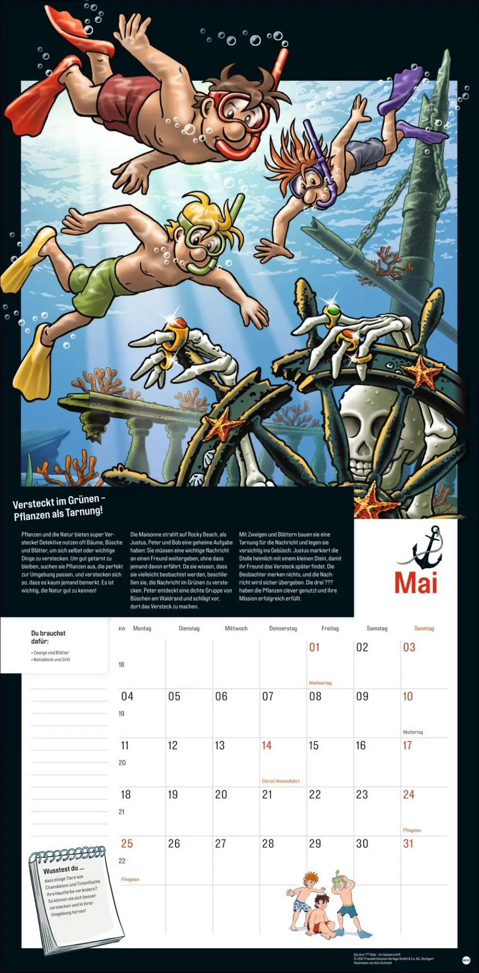 Bild: 9783756412105 | Die drei ??? Kids Broschurkalender 2026 | Kalender | 28 S. | Deutsch
