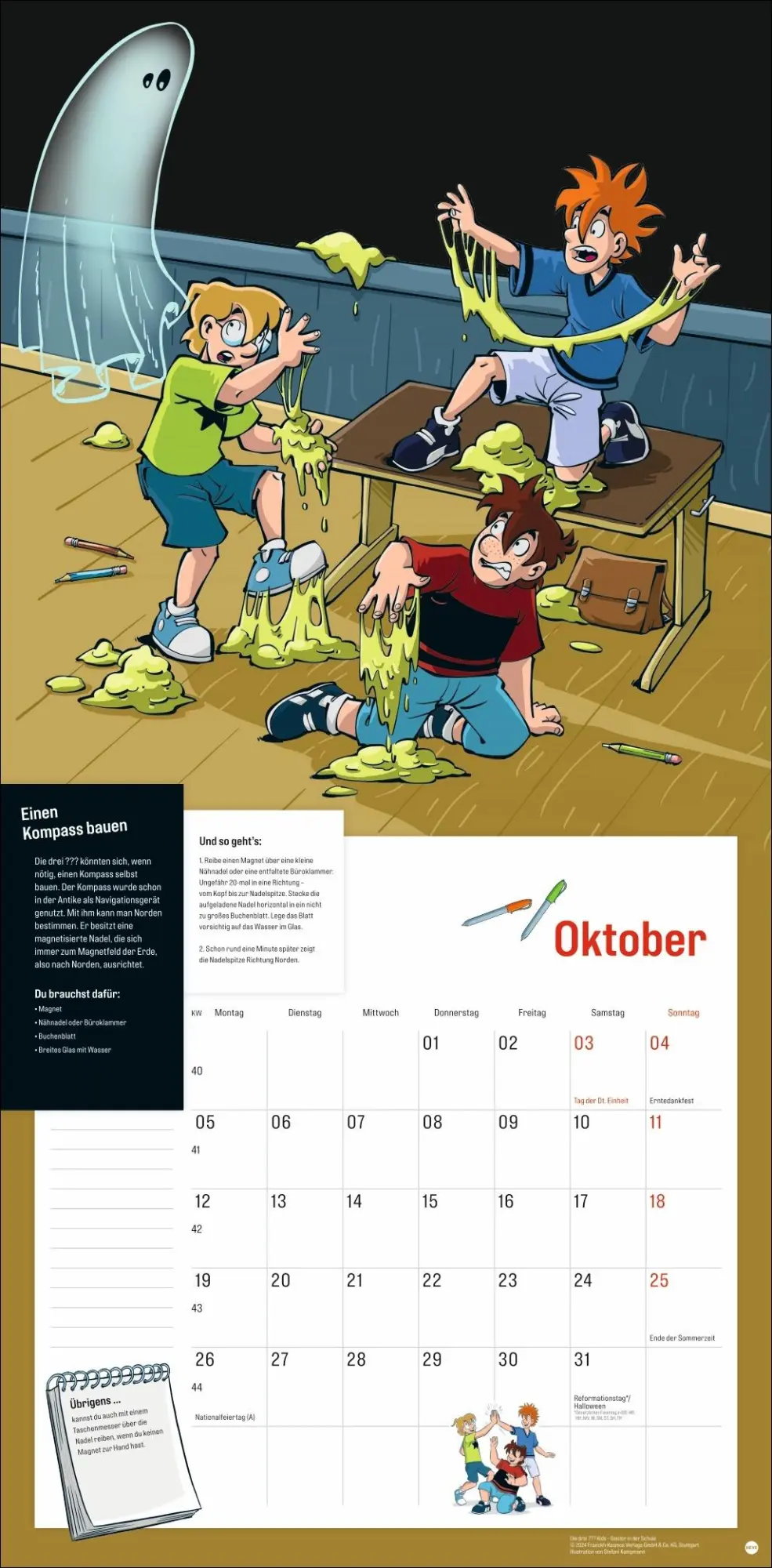 Bild: 9783756412105 | Die drei ??? Kids Broschurkalender 2026 | Kalender | 28 S. | Deutsch