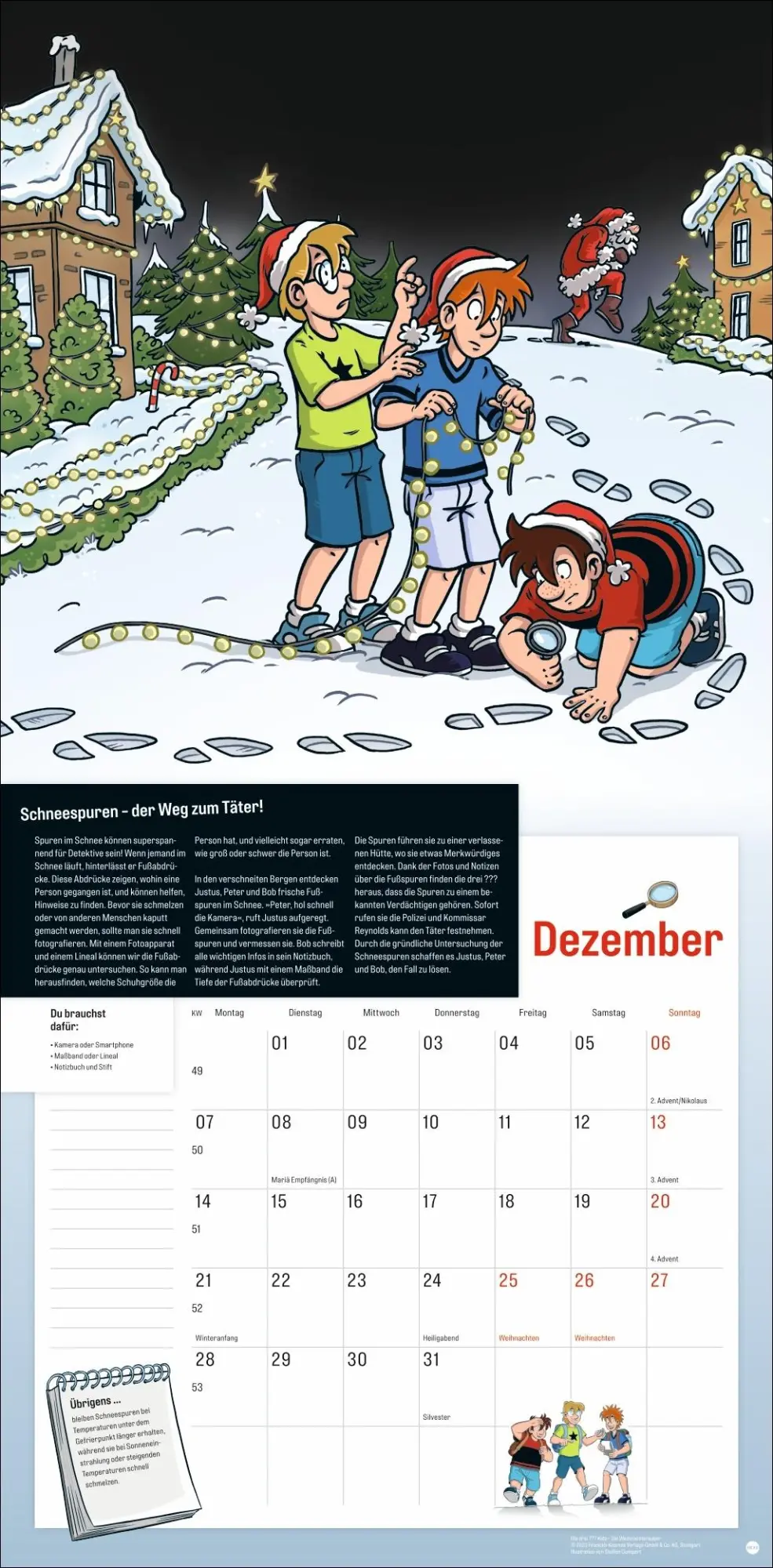 Bild: 9783756412105 | Die drei ??? Kids Broschurkalender 2026 | Kalender | 28 S. | Deutsch