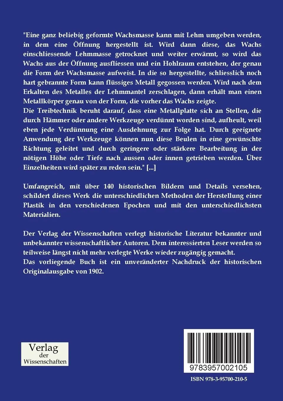 Rückseite: 9783957002105 | Technik der Bronzeplastik | Jean Louis Sponsel | Taschenbuch | 140 S.
