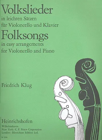 Cover: 9790204412105 | Volkslieder in leichten Sätzen für Violoncello und Klavier | Klug