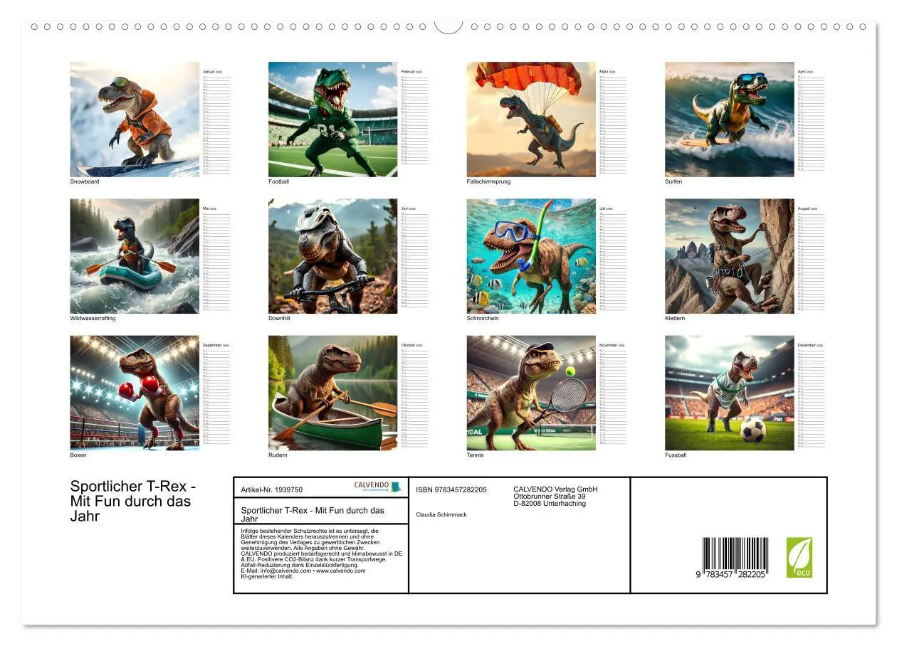 Bild: 9783457282205 | Sportlicher T-Rex - Mit Fun durch das Jahr (hochwertiger Premium...